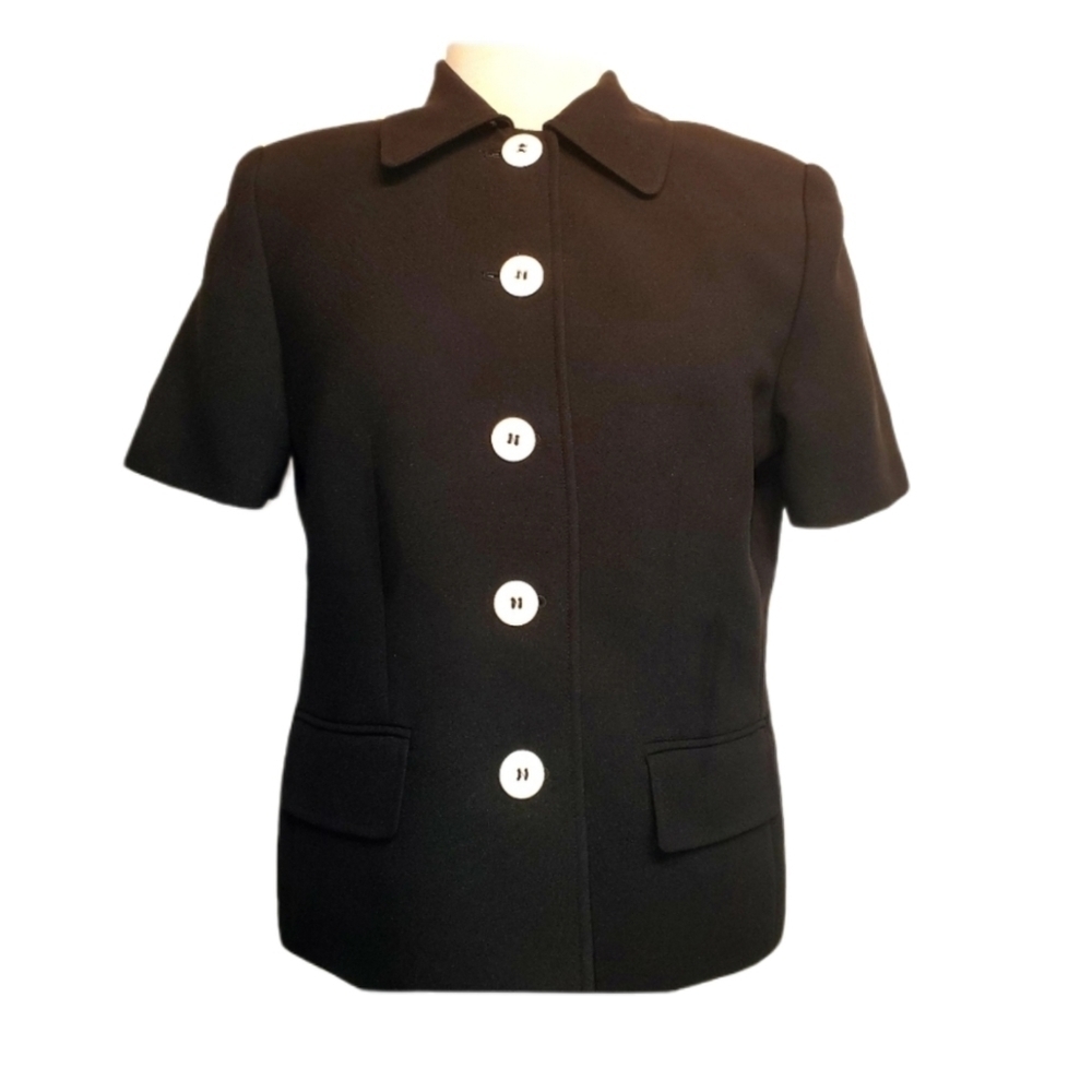 Valerie Stevens Black Button Down Blazer
